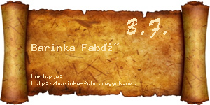 Barinka Fabó névjegykártya